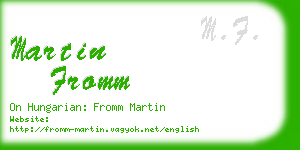 martin fromm business card